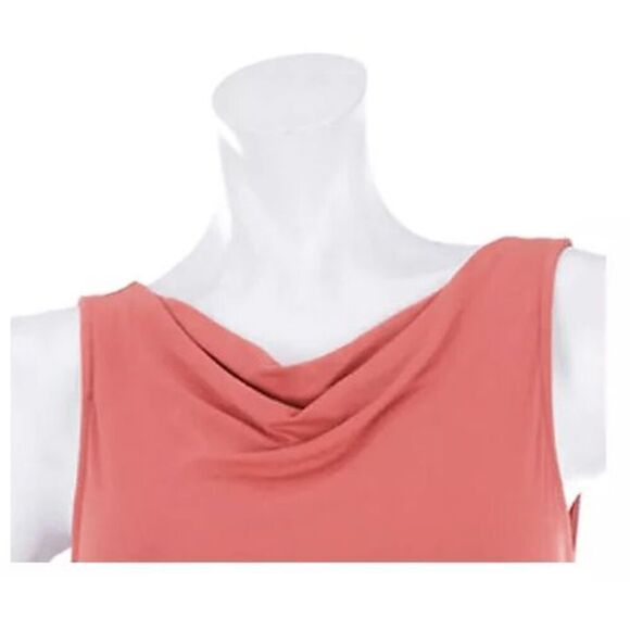 Susan Graver Womens 2X Essentials Rayon Spandex Drape Neck Tank Top Black NWT - Picture 4 of 5